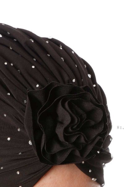 Shereen - Sort Crepe Chiffon Turban - Sehr-i Sal