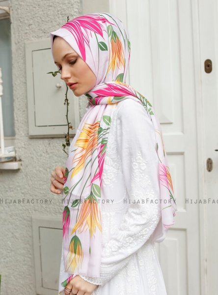 Yumna - Gammelrosa Mønstrede Hijab