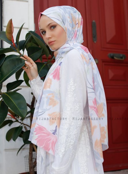 Yumna - Mørkrosa Mønstrede Hijab