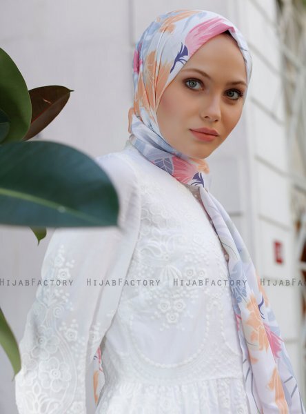Yumna - Mørkrosa Mønstrede Hijab