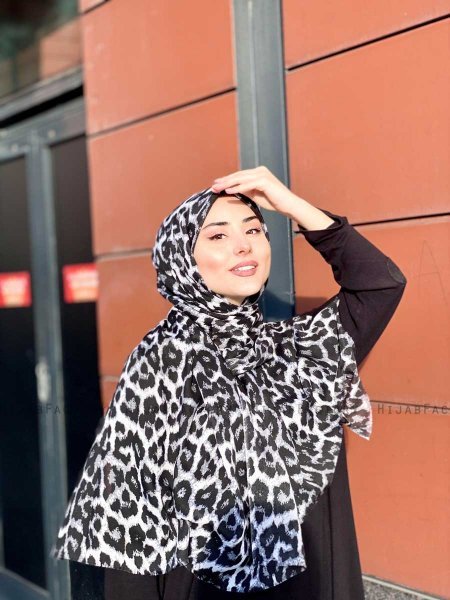 Soda - Sort Mønstred Bomuld Hijab - Mirach