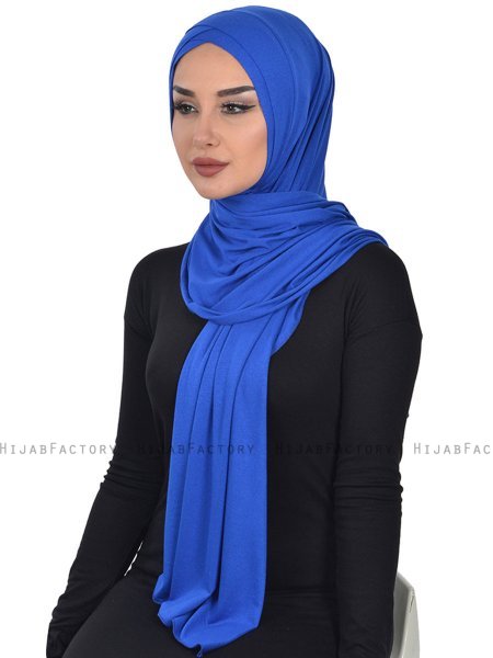 Sofia - Blå Praktisk Bumuld Hijab
