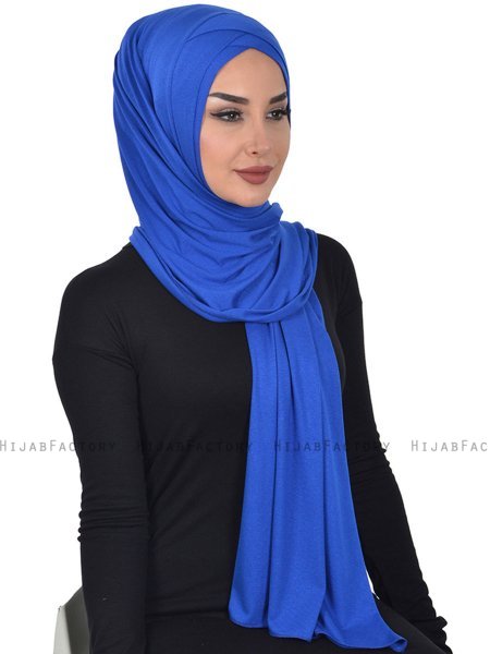 Sofia - Blå Praktisk Bumuld Hijab