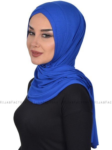 Sofia - Blå Praktisk Bumuld Hijab