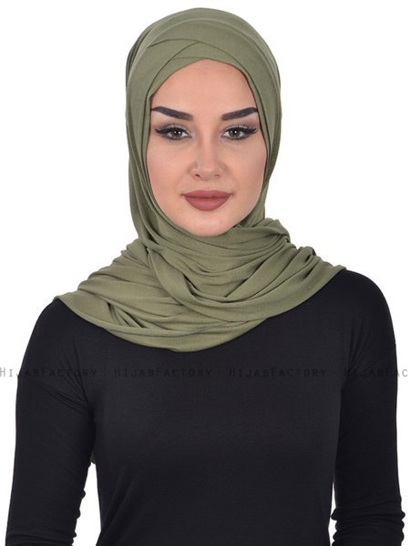 Sofia - Khaki Praktisk Bumuld Hijab