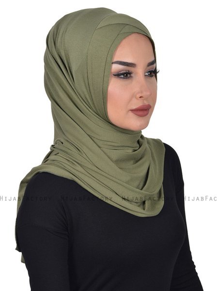 Sofia - Khaki Praktisk Bumuld Hijab