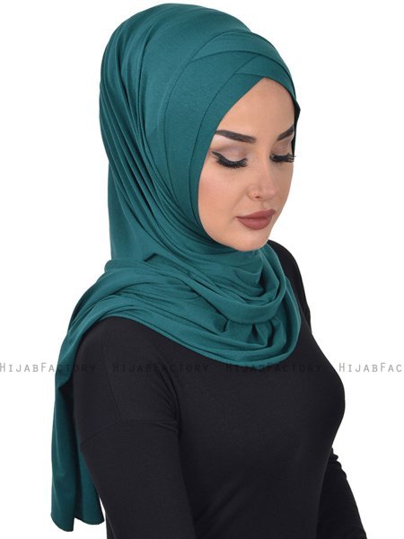 Sofia - Mørkegrøn Praktisk Bumuld Hijab