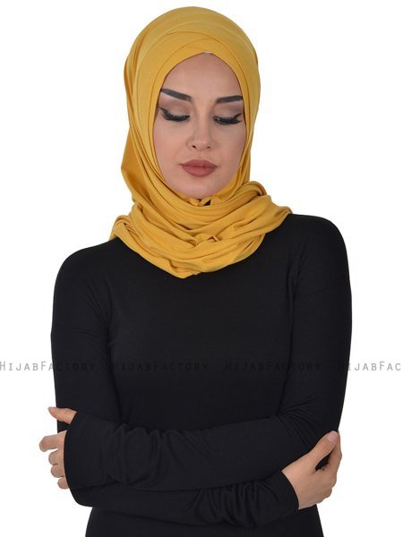 Sofia - Sennepsgul Praktisk Bumuld Hijab