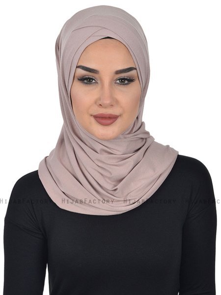 Sofia - Taupe Praktisk Bumuld Hijab