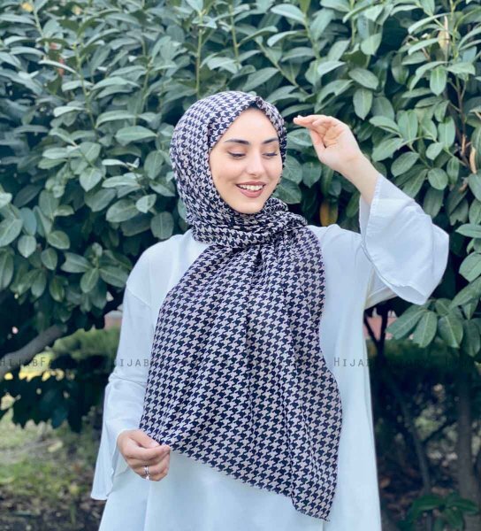 Soheila - Sort & Brun Mønstred Bomuld Hijab
