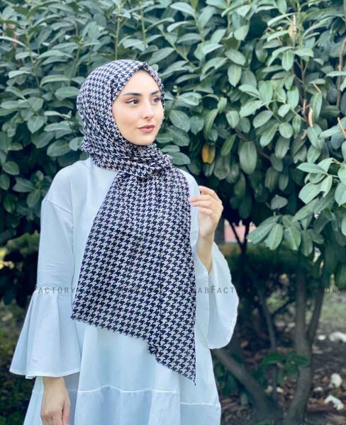 Soheila - Sort & Brun Mønstred Bomuld Hijab