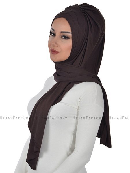 Tamara - Brun Praktisk Bumuld Hijab
