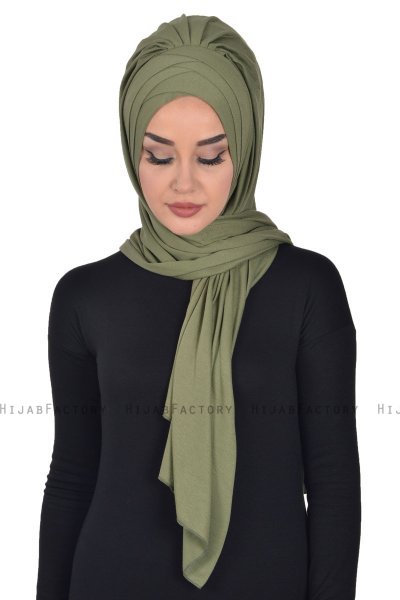 Tamara - Khaki Praktisk Bumuld Hijab