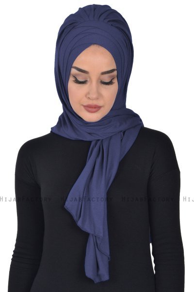 Tamara - Marine Blå Praktisk Bumuld Hijab