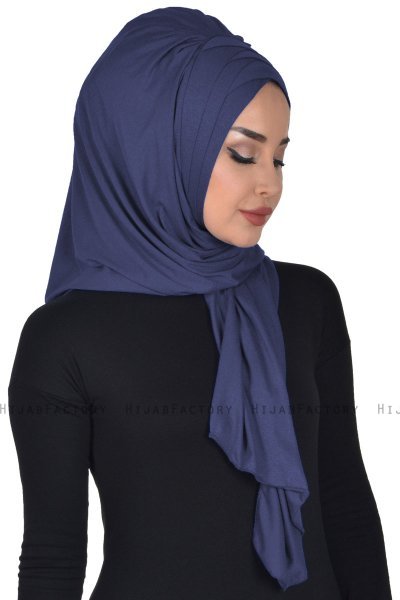 Tamara - Marine Blå Praktisk Bumuld Hijab