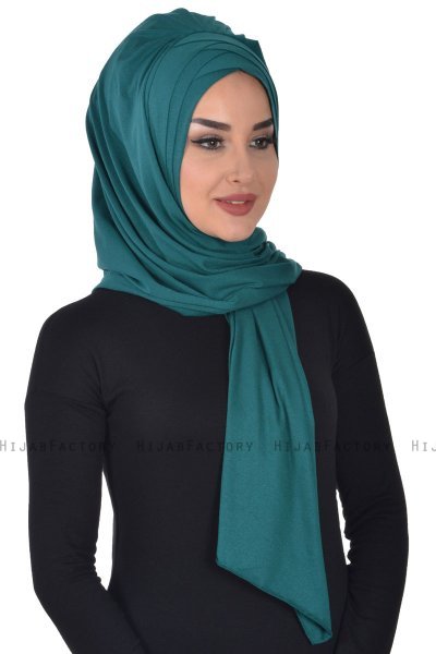 Tamara - Mørkegrøn Praktisk Bumuld Hijab