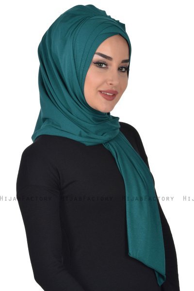 Tamara - Mørkegrøn Praktisk Bumuld Hijab