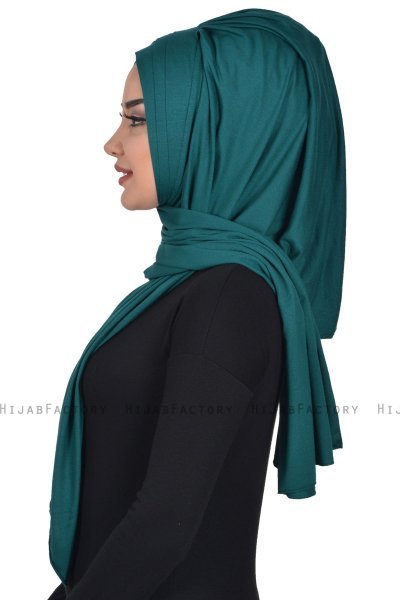 Tamara - Mørkegrøn Praktisk Bumuld Hijab