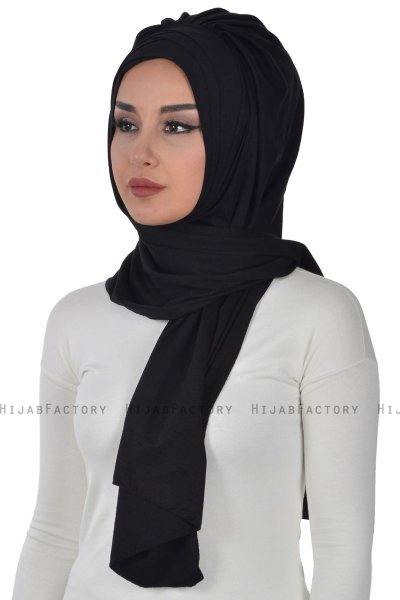 Tamara - Sort Praktisk Bumuld Hijab