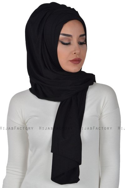 Tamara - Sort Praktisk Bumuld Hijab
