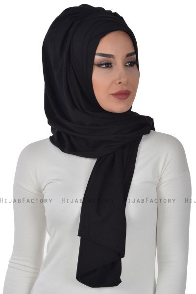Tamara - Sort Praktisk Bumuld Hijab