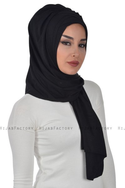 Tamara - Sort Praktisk Bumuld Hijab
