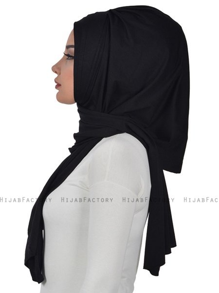 Tamara - Sort Praktisk Bumuld Hijab