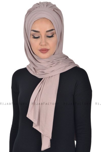Tamara - Taupe Praktisk Bumuld Hijab