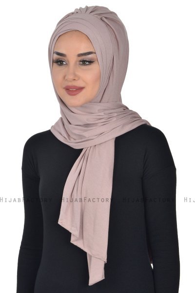 Tamara - Taupe Praktisk Bumuld Hijab