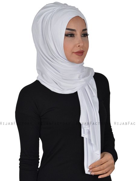 Tamara - Hvid Praktisk Bumuld Hijab