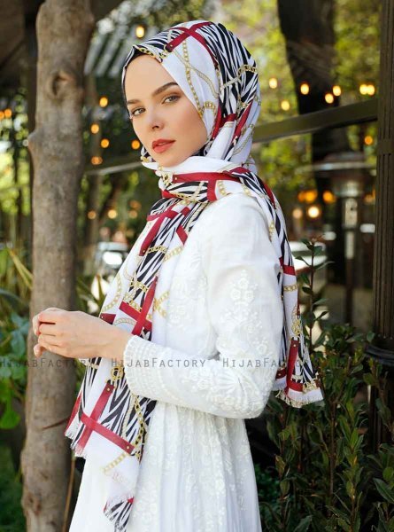 Amapola - Bordeaux Mønstrede Hijab - Sal Evi