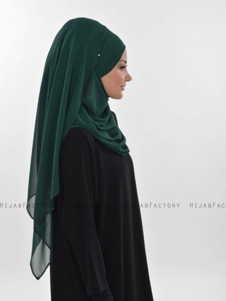 Viola Mörkgrön Chiffon Hijab Ayse Turban 325513c