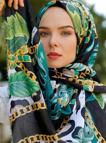 Yamileth - Grøn Mønstrede Hijab - Sal Evi