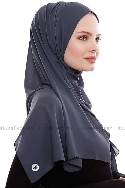 Yara - Anthracite Praktisk One Piece Crepe Hijab