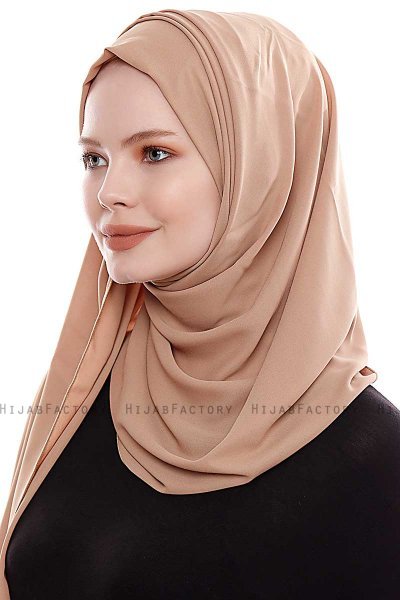 Yara - Gold Praktisk One Piece Crepe Hijab