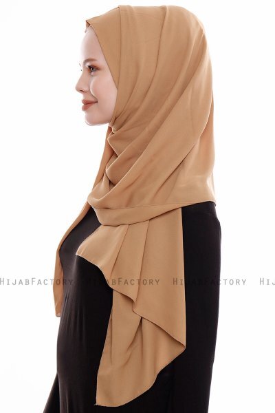 Yara - Lys Karamell Praktisk One Piece Crepe Hijab