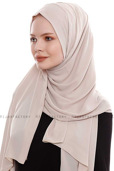 Yara - Lys Taupe Praktisk One Piece Crepe Hijab
