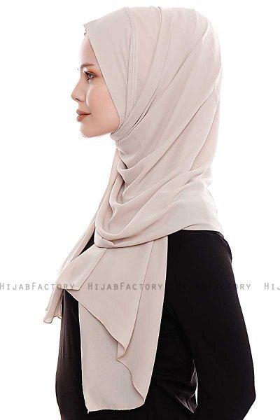 Yara - Lys Taupe Praktisk One Piece Crepe Hijab