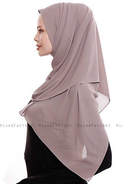 Yara - Mørk Taupe Praktisk One Piece Crepe Hijab
