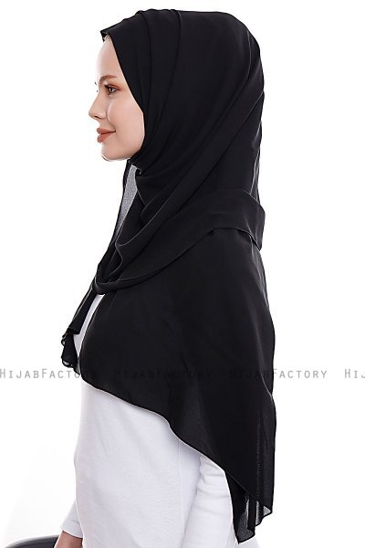 Yara - Sort Praktisk One Piece Crepe Hijab