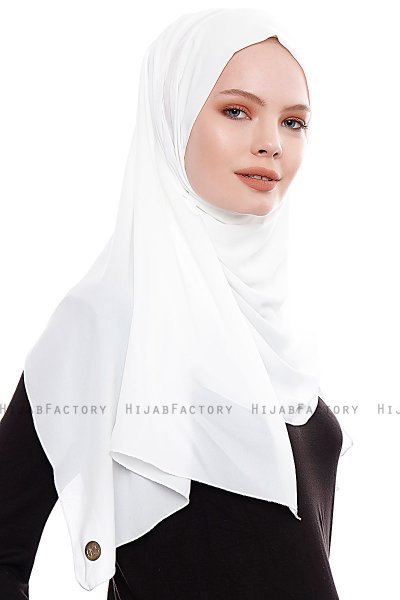 Yara - Hvid Praktisk One Piece Crepe Hijab