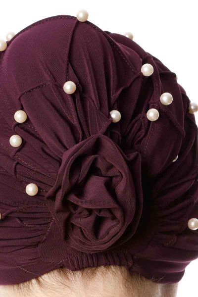 Yaren - Lilla Crepe Chiffon Turban - Sehr-i Sal