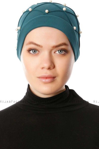 Yaren - Mørkegrøn Crepe Chiffon Turban - Sehr-i Sal