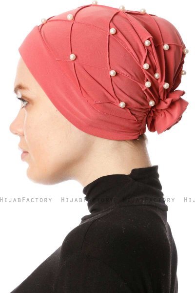 Yaren - Mørkrosa Crepe Chiffon Turban - Sehr-i Sal
