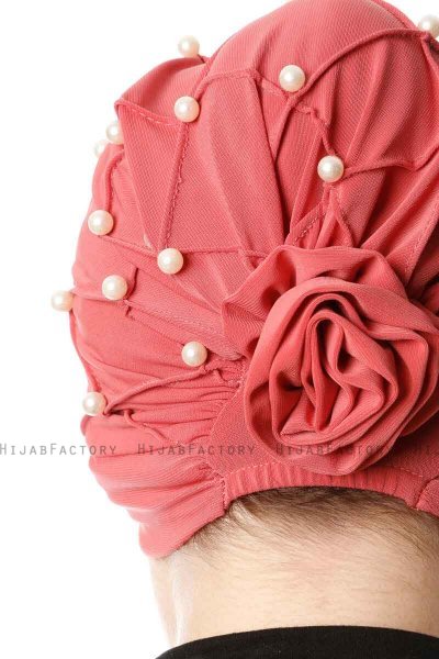 Yaren - Mørkrosa Crepe Chiffon Turban - Sehr-i Sal