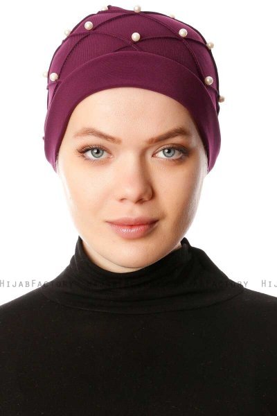 Yaren - Blomme Crepe Chiffon Turban - Sehr-i Sal