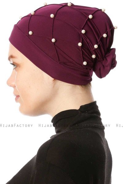 Yaren - Blomme Crepe Chiffon Turban - Sehr-i Sal