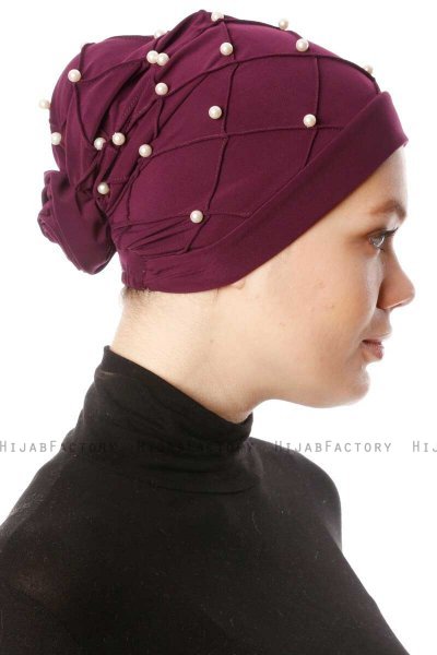 Yaren - Blomme Crepe Chiffon Turban - Sehr-i Sal