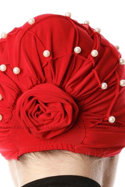 Yaren - Rød Crepe Chiffon Turban - Sehr-i Sal