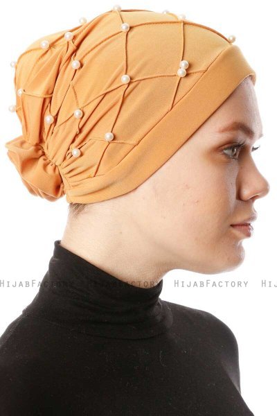 Yaren - Sennepsgul Crepe Chiffon Turban - Sehr-i Sal